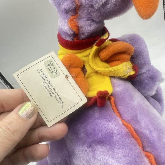 Vintage NWT Figment 10” Plush Disney World Parks 80s With Original tags - Picture 6 of 9